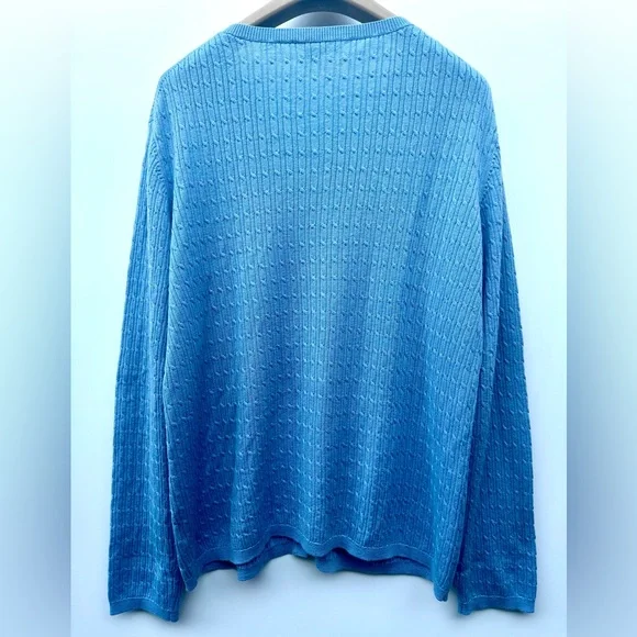 EUC Pendleton Merino Cable Knit Blue Textured Women's Cardigan Sweater, XL - Picture 6 of 12